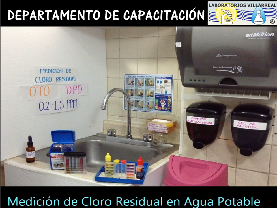 MEDICION DE CLORO RESIDUAL EN AGUA POTABLE DE USO EN COCINA
